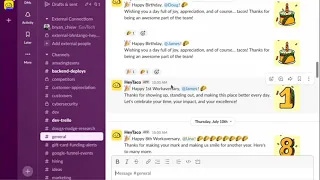 HeyTaco Milestones in Slack Screenshot