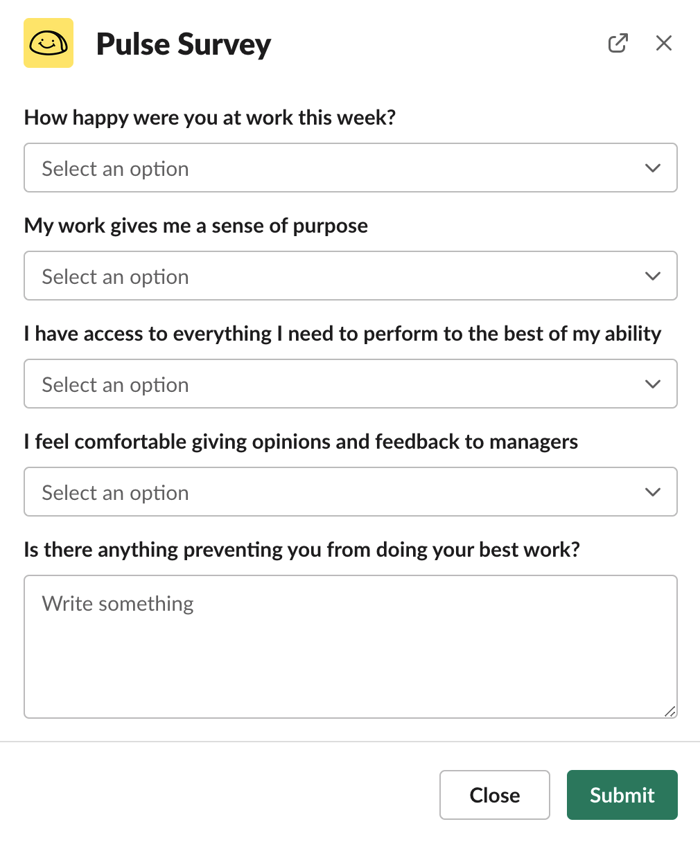 Survey modal