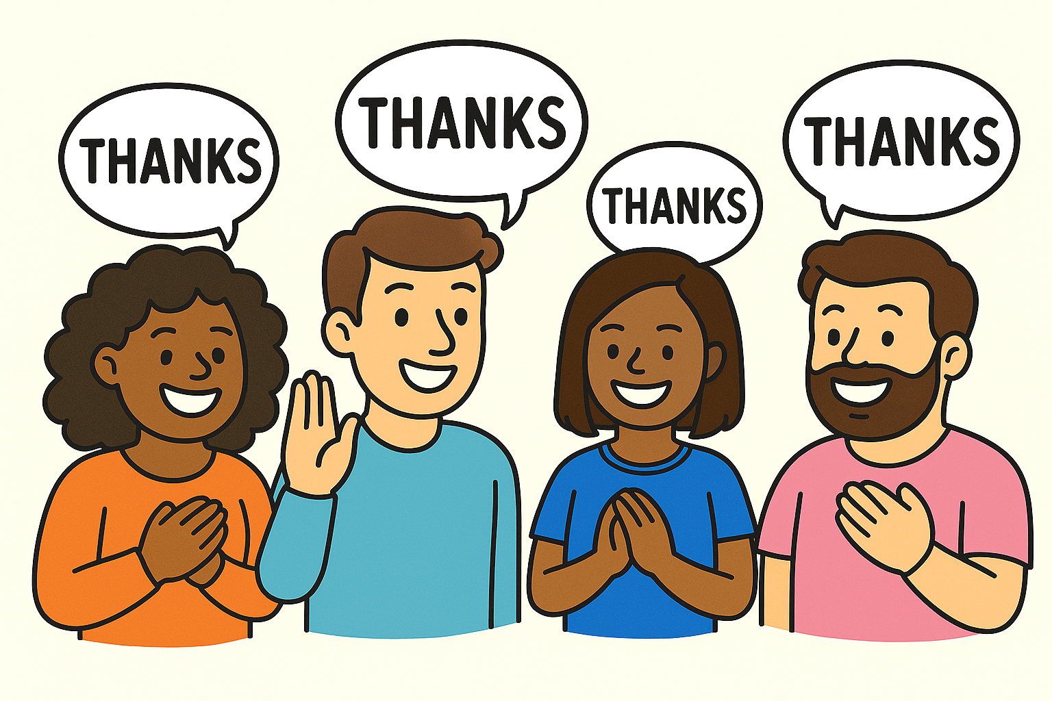  Group image of people saying thanks